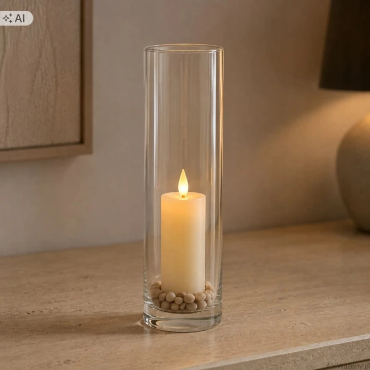 Wazon szklany cylinder 20 cm  x  6 cm