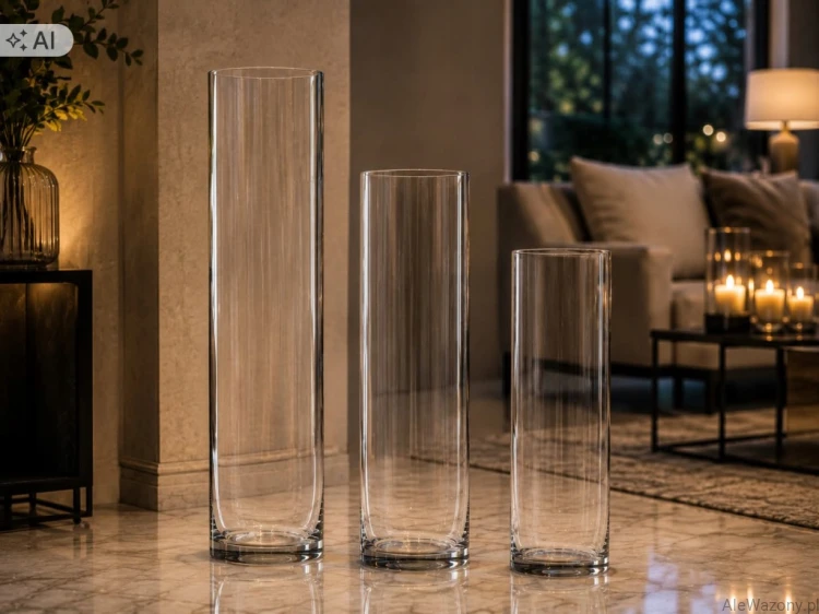 Wazon szklany cylinder 70 cm × 20 cm