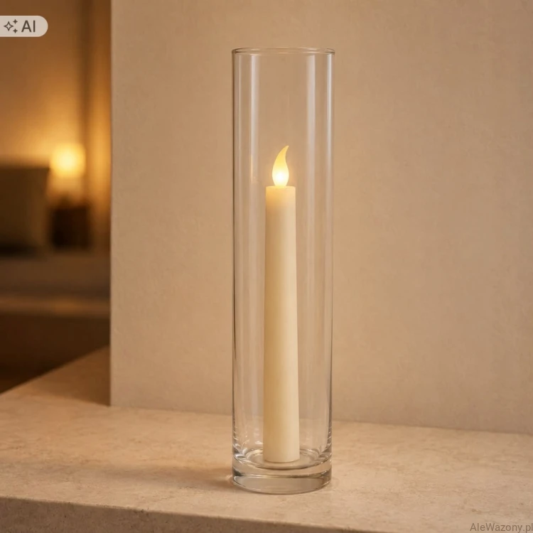 Wazon szklany cylinder 30 cm  x  6 cm