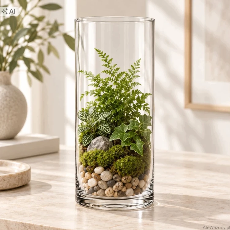 Wazon szklany cylinder  20 cm  x  12 cm