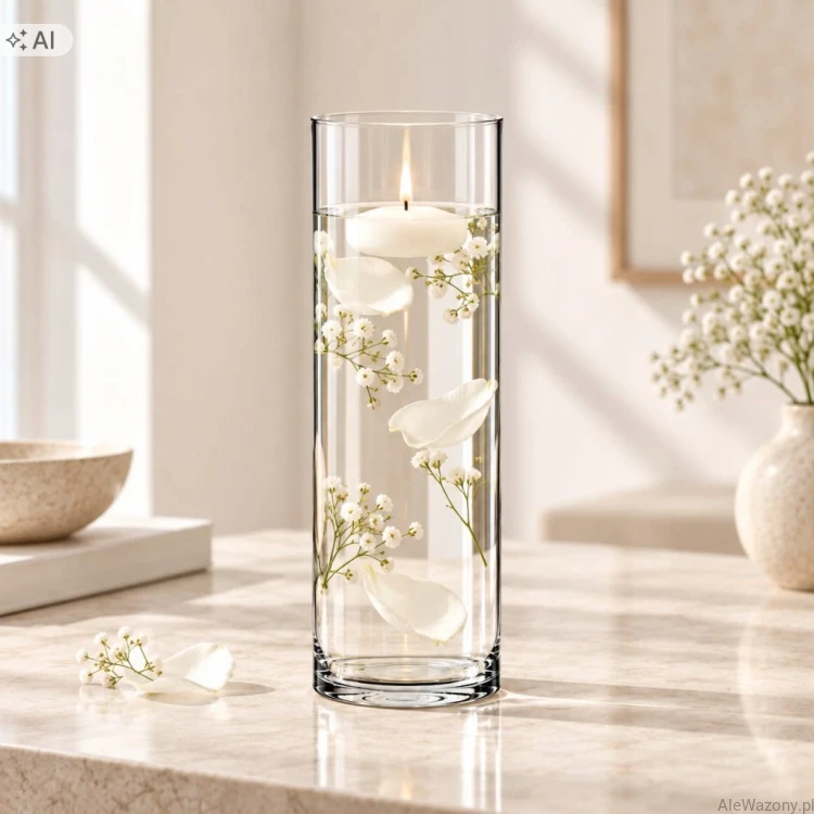 Wazon szklany cylinder 30 cm  x  12 cm