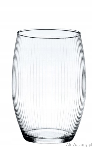 Wazon szklany ryflowany h 19 cm  d 14 cm