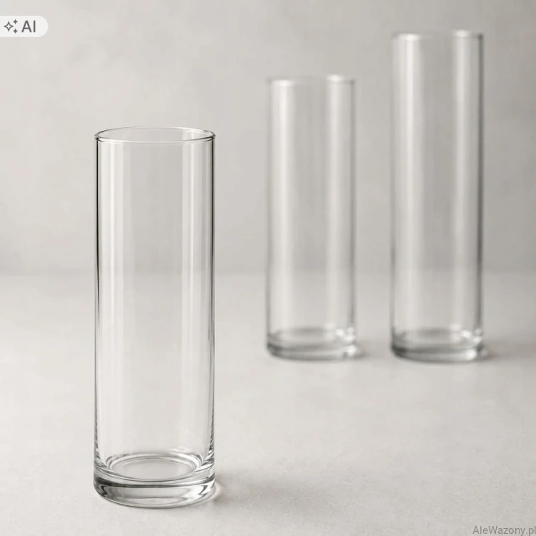 Wazony szklane cylinder 20/25/30 cm   x   6 cm  -  zestaw 3 sztuk