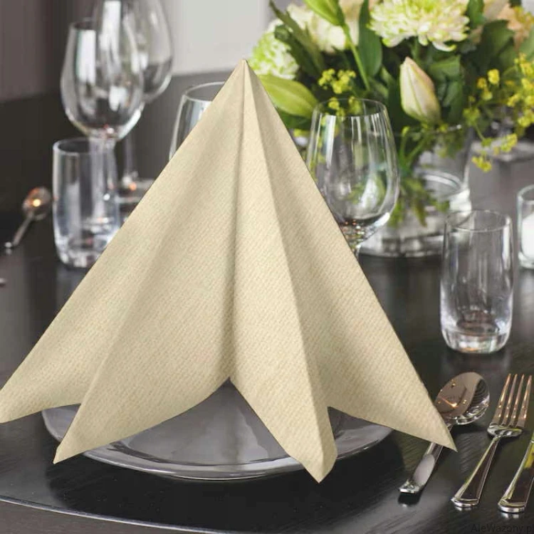 Serwetki papierowe Soft Point 38 x 38 cm – kremowe 1-warstwowe 50 sztuk