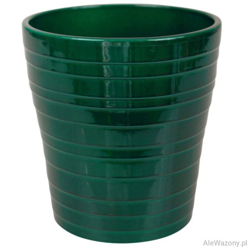 Ceramiczna osłonka do storczyka 13 cm Połysk kolor Butelkowa Zieleń