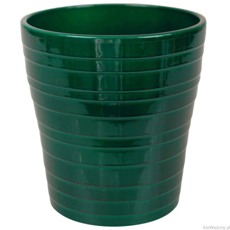 Ceramiczna osłonka do storczyka 13 cm Połysk kolor Butelkowa Zieleń