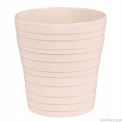 Ceramiczna osłonka do storczyka 13 cm Połysk kolor kremowy