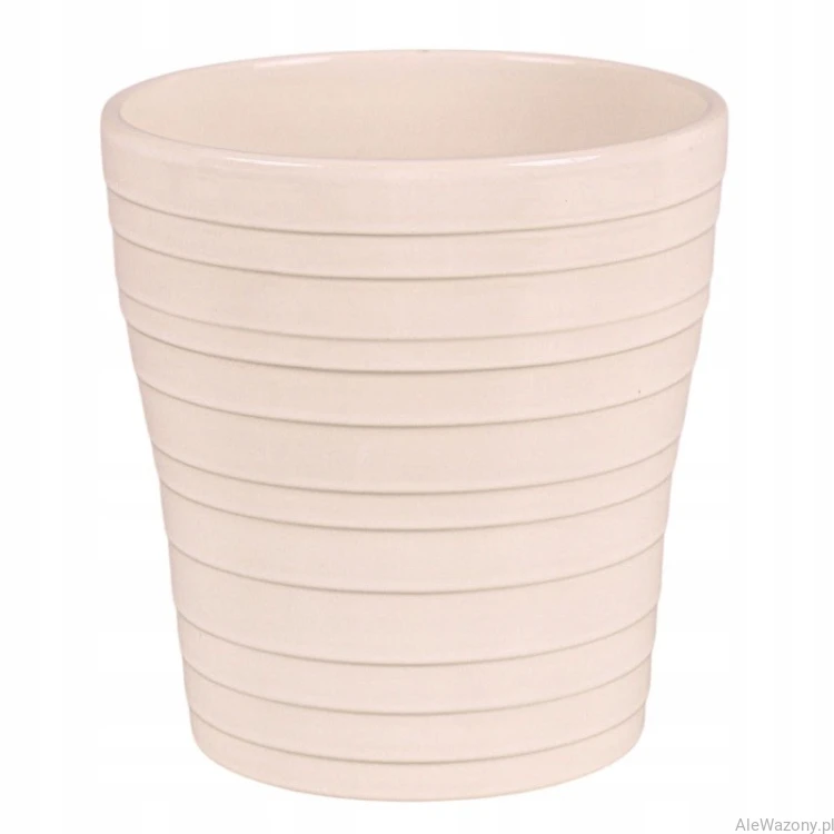 Ceramiczna osłonka do storczyka 13 cm Połysk kolor kremowy