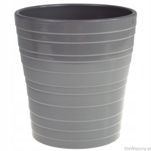 Ceramiczna osłonka do storczyka 13 cm Połysk kolor Jasny Grafit