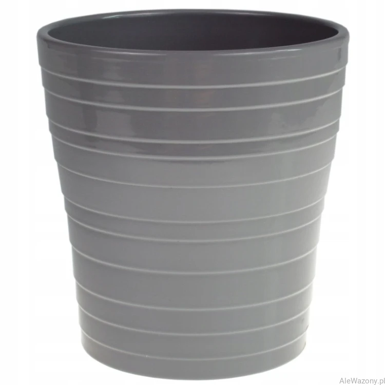 Ceramiczna osłonka do storczyka 13 cm Połysk kolor Jasny Grafit