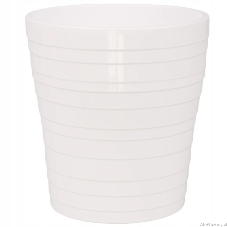 Ceramiczna osłonka do storczyka  13 cm Połysk kolor Biały