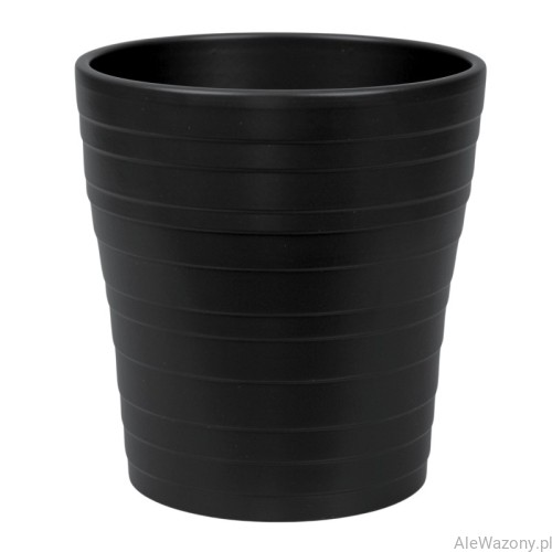 Ceramiczna osłonka do storczyka 13 cm delikatny połysk kolor Czarny