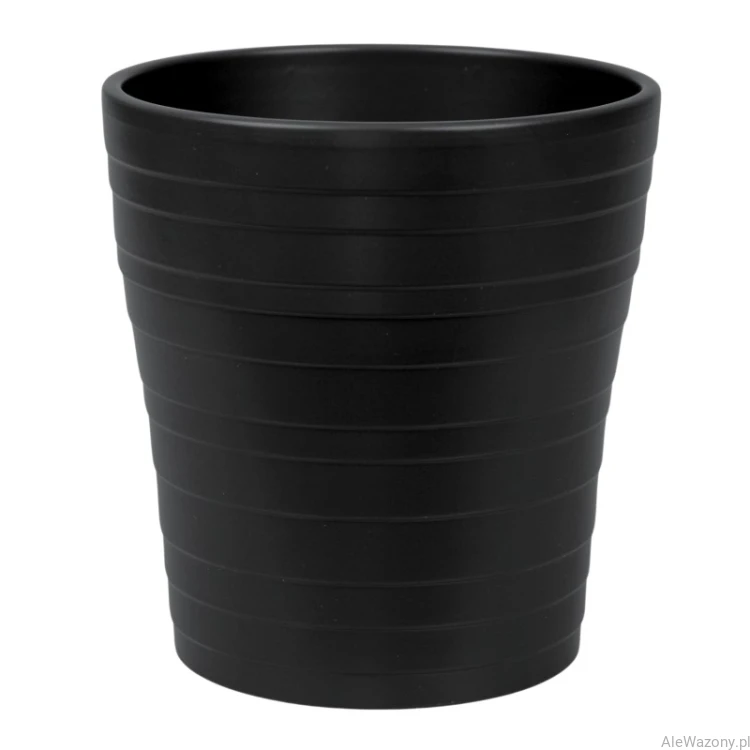 Ceramiczna osłonka do storczyka 13 cm delikatny połysk kolor Czarny