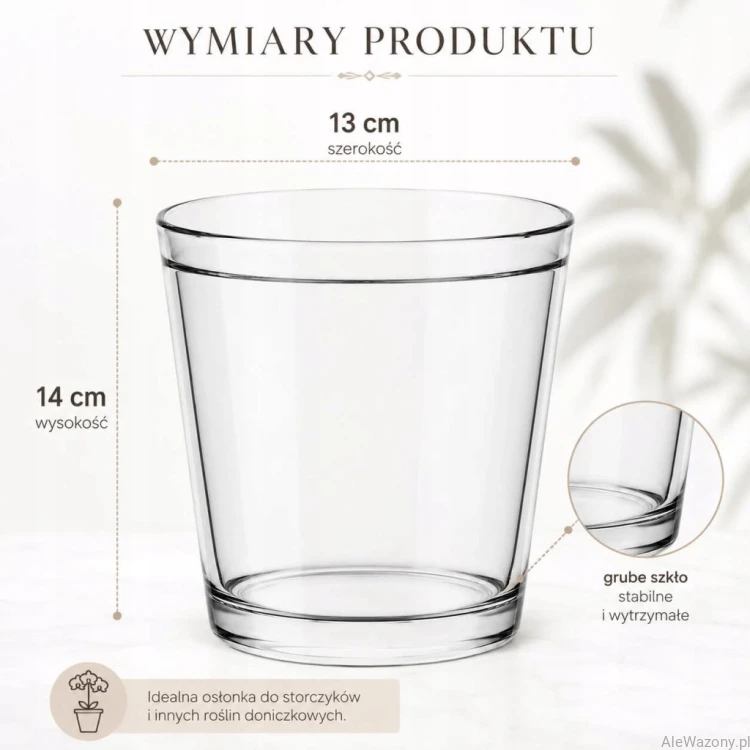 Szklana osłonka do storczyka 14 cm