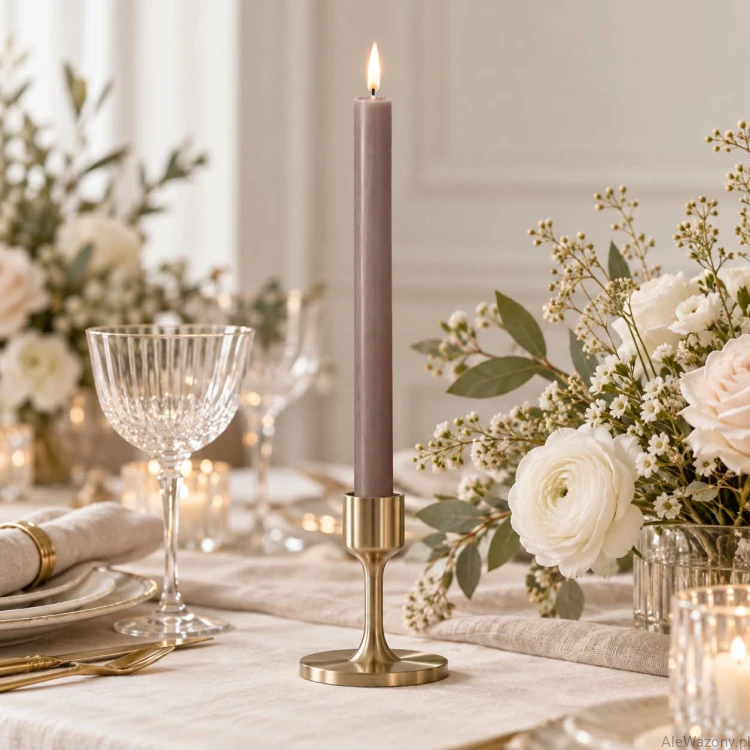 Świeca stołowa rustykalna 24 Rustic Taupe - 1 sztuka