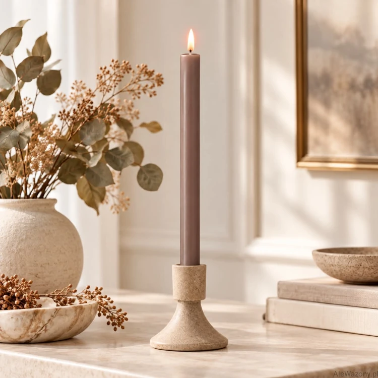Świeca stołowa rustykalna 24 Rustic Taupe - 1 sztuka
