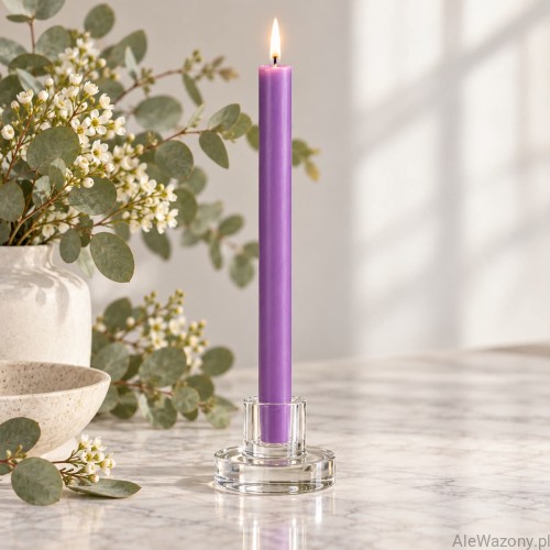 Świeca stołowa rustykalna 55 Vibrant Violet - 1 sztuka