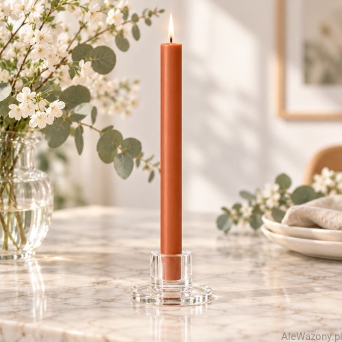 Świeca stołowa rustykalna 35 Erthy Orange - 1 sztuka