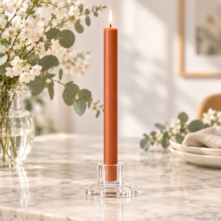 Świeca stołowa rustykalna 35 Erthy Orange - 1 sztuka