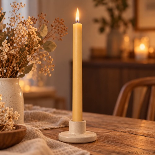 Świeca stołowa rustykalna 20 Oat Beige - 1 sztuka