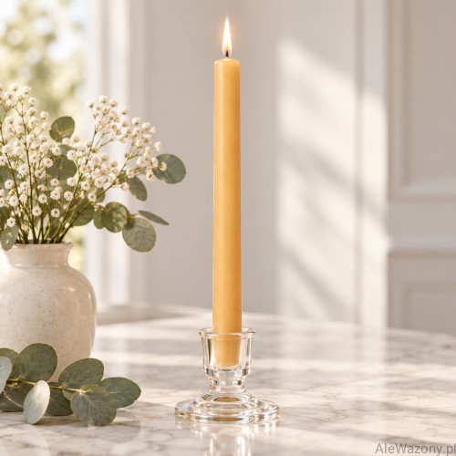 Świeca stołowa rustykalna 20 Oat Beige - 1 sztuka
