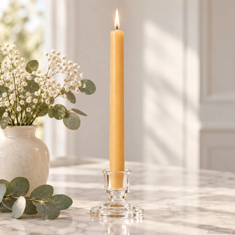 Świeca stołowa rustykalna 20 Oat Beige - 1 sztuka