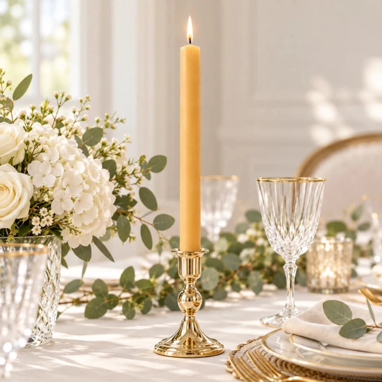 Świeca stołowa rustykalna 20 Oat Beige - 1 sztuka