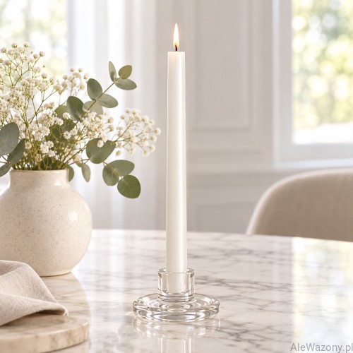 Świeca stołowa rustykalna 05 Soft Pearl - 1 sztuka