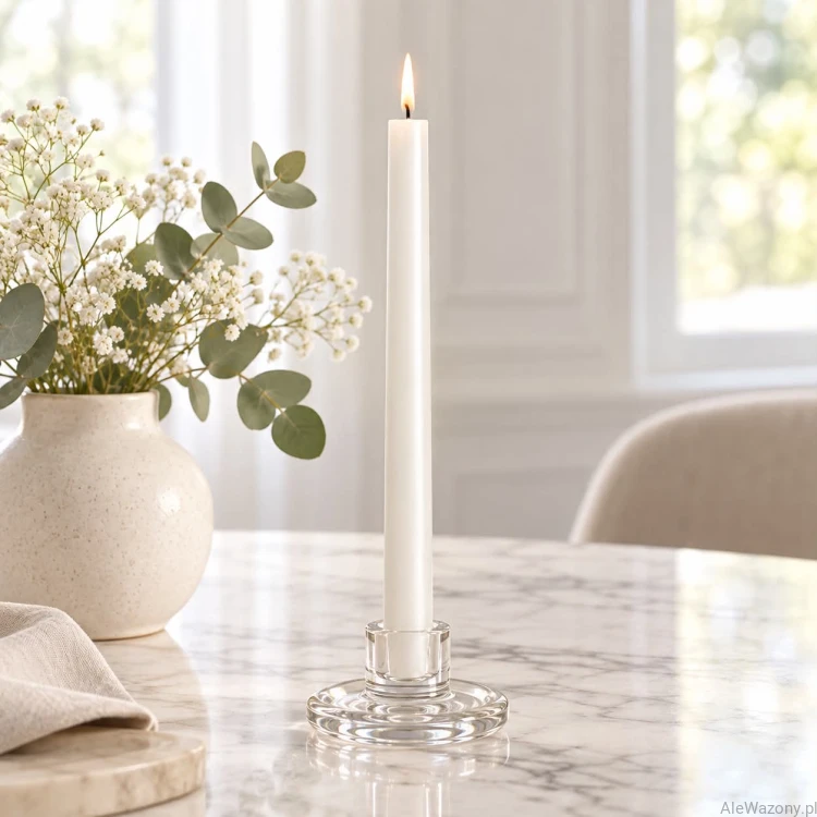 Świeca stołowa rustykalna 05 Soft Pearl - 1 sztuka