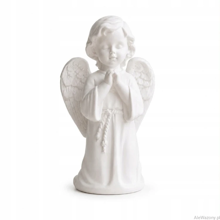 Gipsowy Aniołek biały chłopiec 15,5 cm