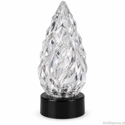 Świeca LED szyszka czarna podstawa z bateriami 15 cm