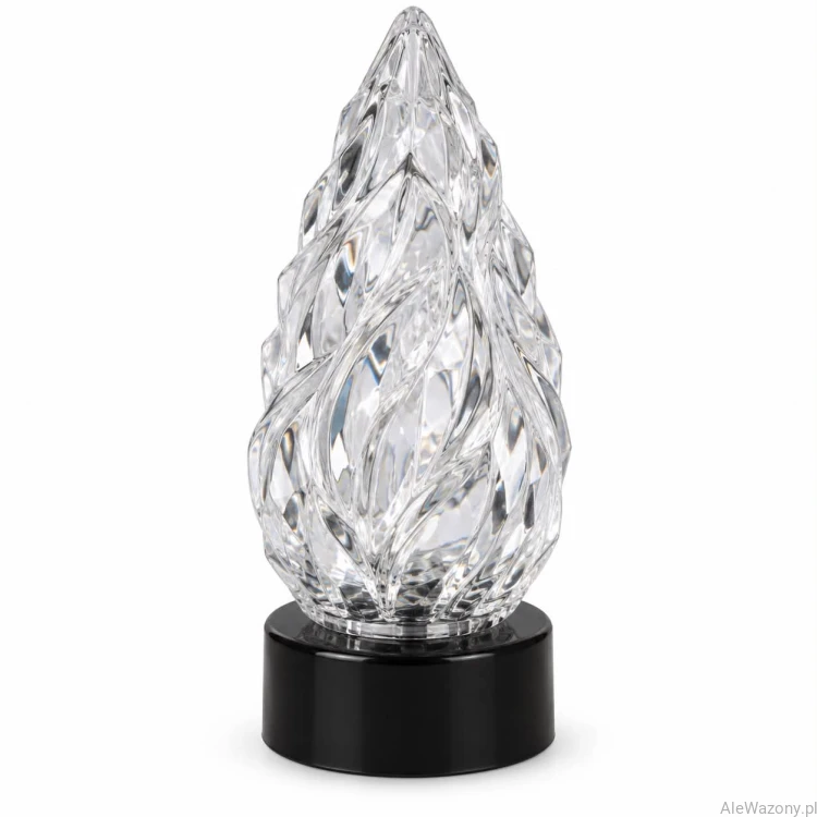 Świeca LED szyszka czarna podstawa z bateriami 15 cm