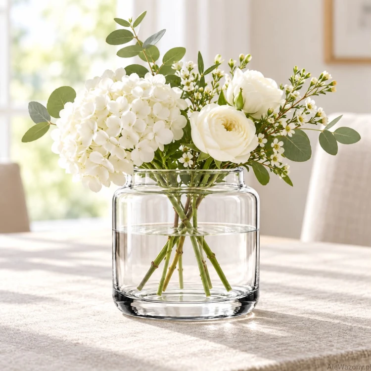 Wazon szklany cylinder zwężany 13 cm  x  12 cm