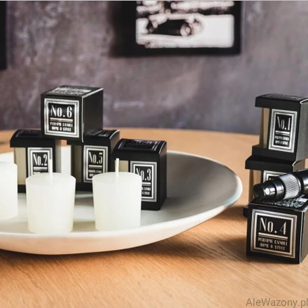 Świece perfumed candeles 6 sztuk ze świecznikiem