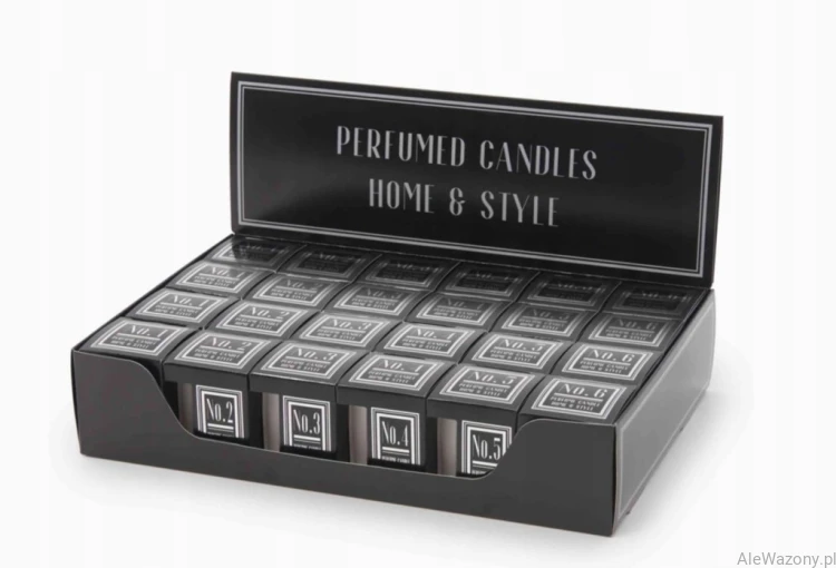Świece perfumed candeles 6 sztuk ze świecznikiem