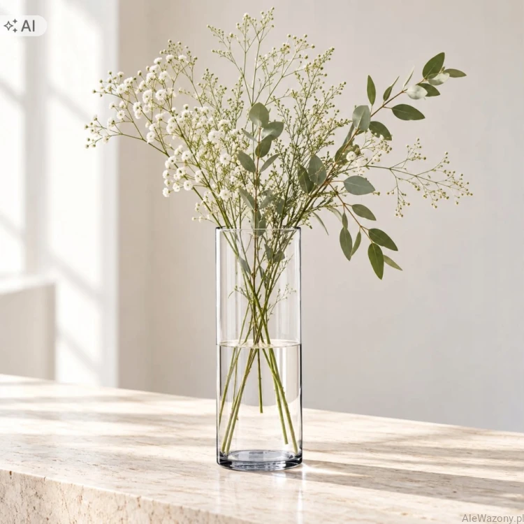 Wazon szklany cylinder  h 40cm   d 15cm