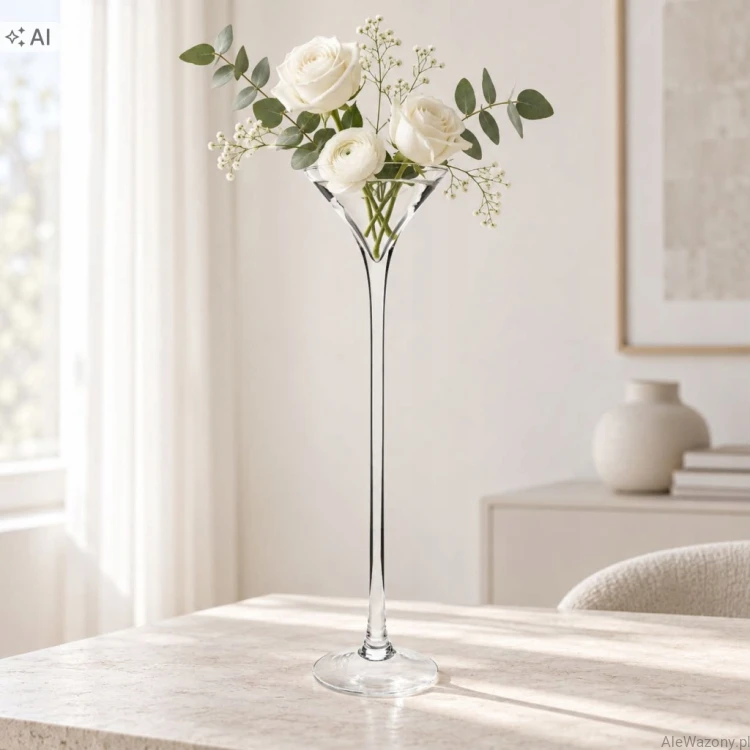 Szklany Wazon Martini h 40cm  d 15cm