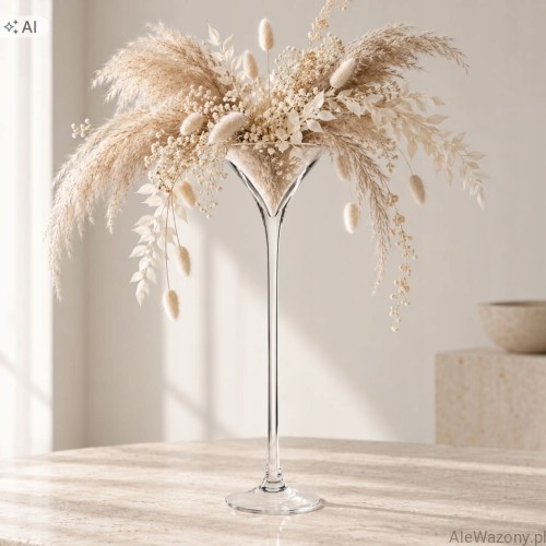 Szklany wazon Martini  h50cm d 15cm