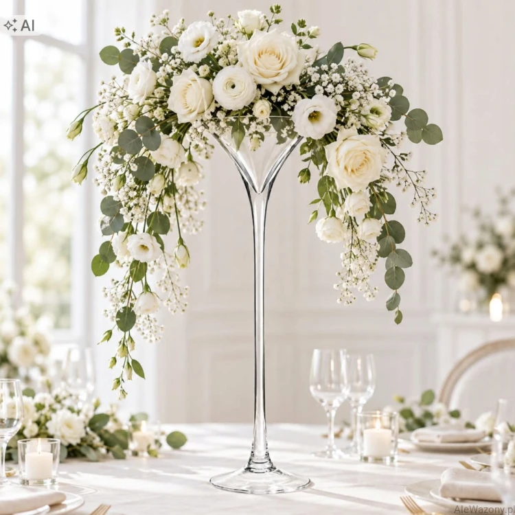 Szklany wazon Martini  h50cm d 15cm