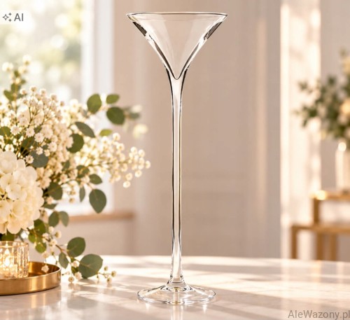 Szklany wazon Martini  h 60cm  d 15cm