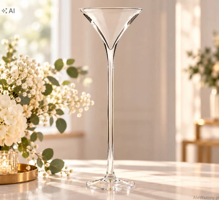 Szklany wazon Martini  h 60cm  d 15cm