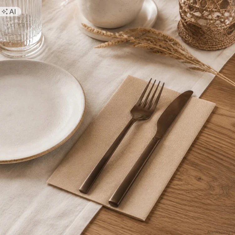 Serwetki papierowe Duni SoftiQ brązowe Natural Brown 38x38 cm 50 sztuk