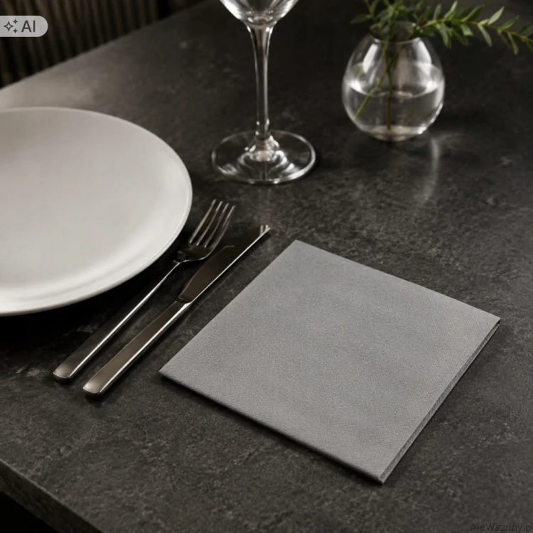 Serwetki papierowe Duni SoftiQ 38x38 cm szare 50 szt. Granite Grey