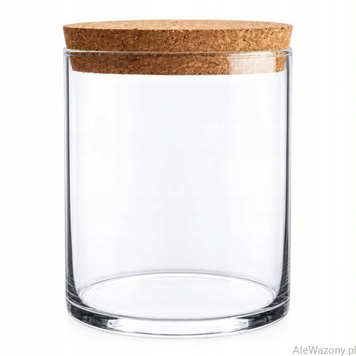 Wazon szklany cylinder z  korkiem  15 cm   x  15 cm