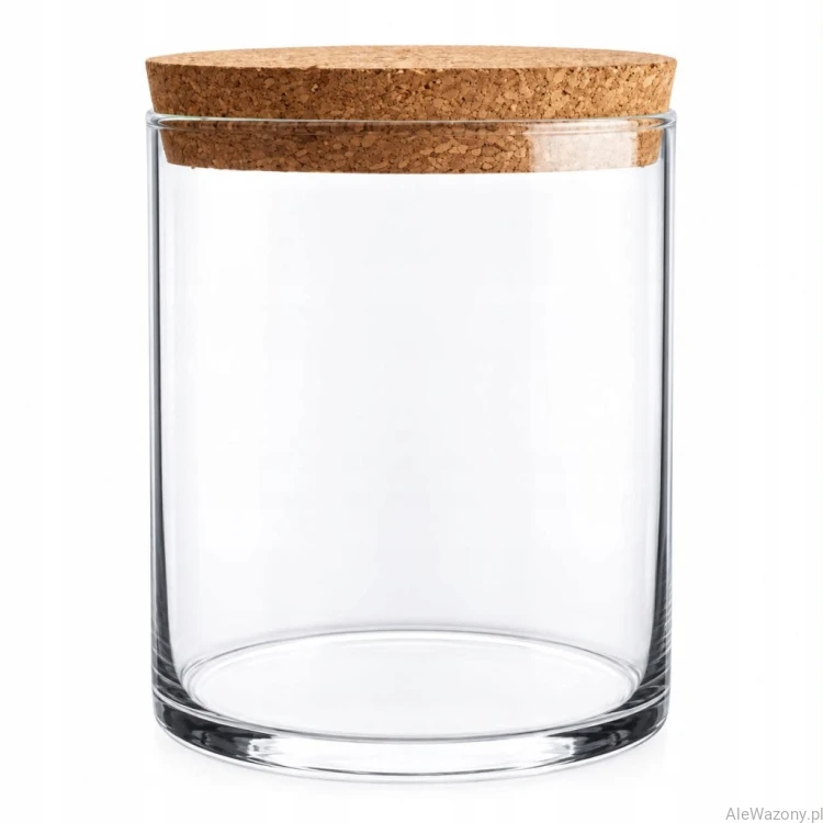 Wazon szklany cylinder z  korkiem  15 cm   x  15 cm