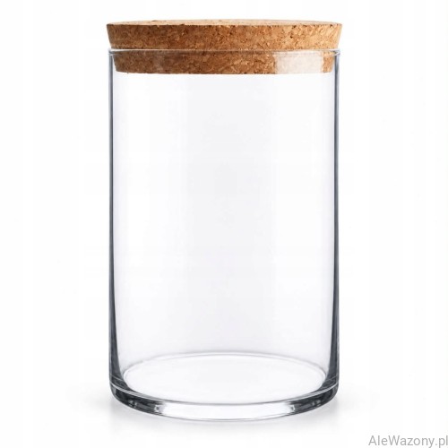 Wazon szklany cylinder z  korkiem  25 cm  x  15 cm