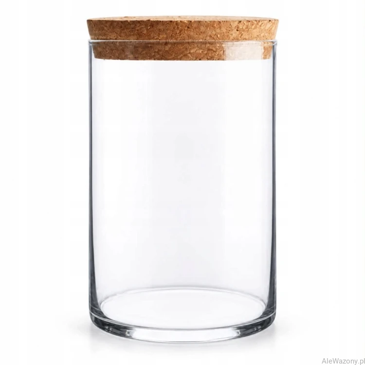 Wazon szklany cylinder z  korkiem  25 cm  x  15 cm