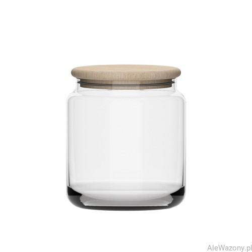 Pojemnik Szklany  z drewnianą pokrywką 1080 ml