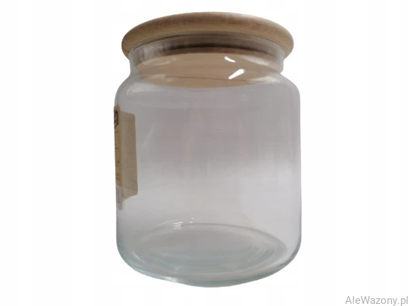 Pojemnik Szklany  z drewnianą pokrywką 1080 ml